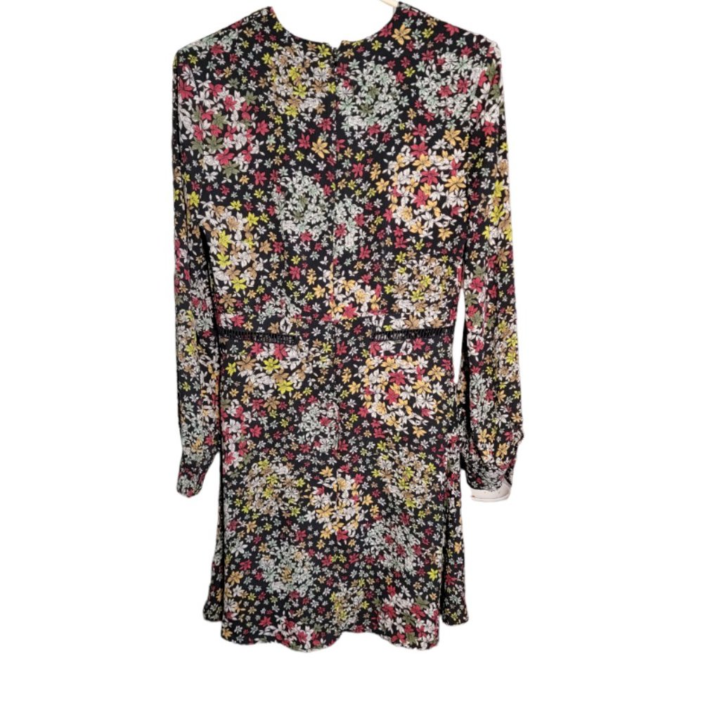 Topshop bohemian Inspired Long Sleeve Floral Dress Size 4 - Picture 3 of 11